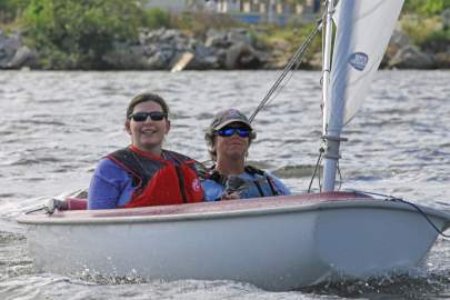 Kym & student - adaptive sailing