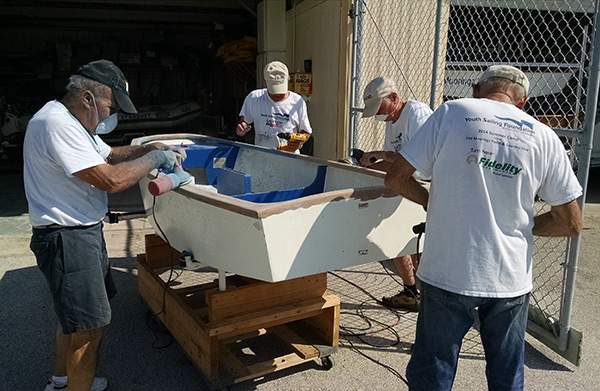 Boat being built